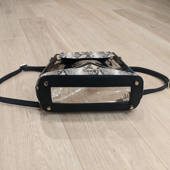 Kelly Wynne Clear BYO Backpack Snakeskin Leather Transparent Clear Stadium Bag - Picture 10 of 11